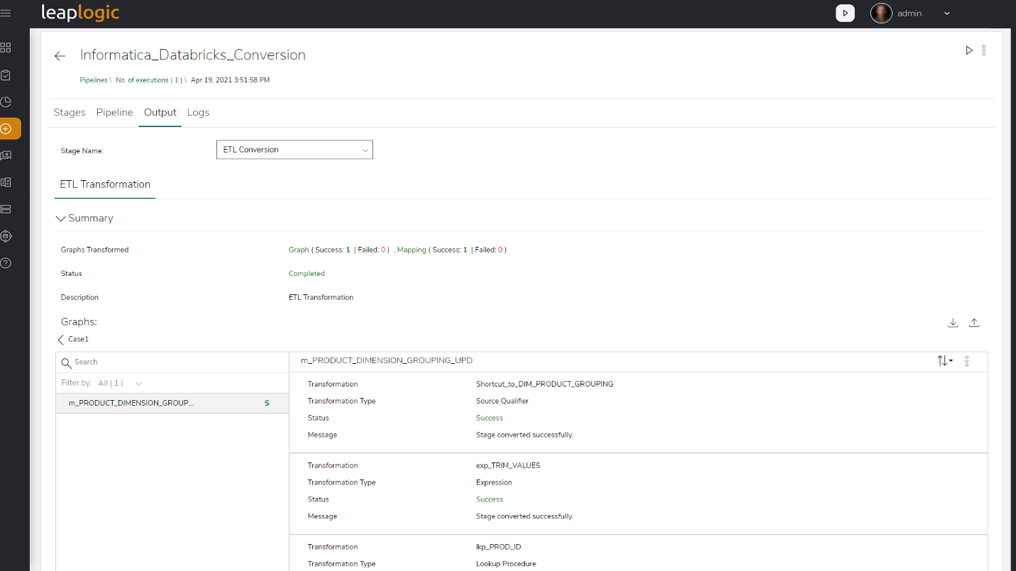 Informatica to Databricks transformation