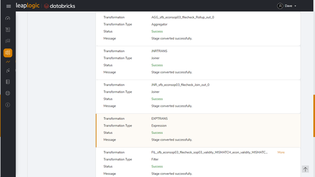 Example of Informatica ETL script conversion